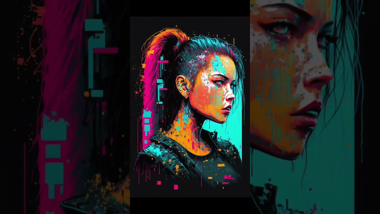 #AI Prompt #3: Pixel #CyberPunk Girls #Shorts #Aiart
