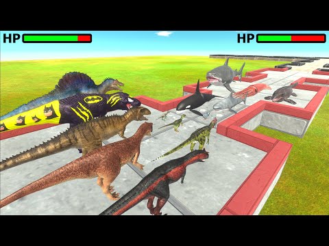Carnivore Dinosaurs vs Aquatic Animals Tournament - Animal Revolt Battle Simulator