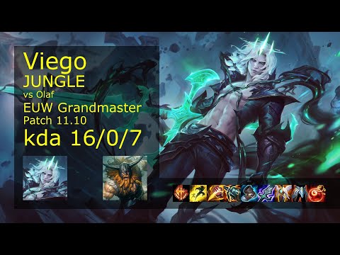Viego vs Olaf Jungle - EUW Grandmaster 16/0/7 Patch 11.10 Gameplay