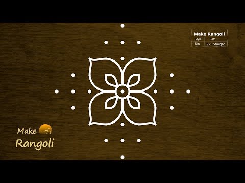 Daily Kolam with 9x1 dots | Vinayaka Chavithi Muggulu | Make Rangoli