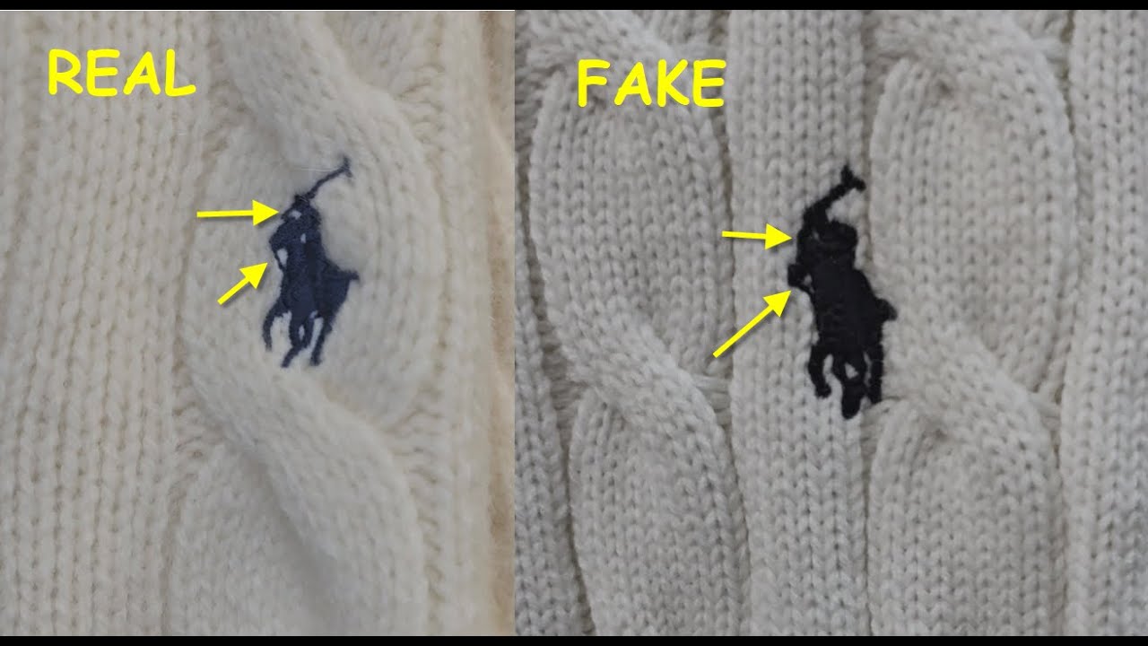 Ralph Lauren sweater real vs fake. How to spot original Polo Ralph Lauren cable knit sweater cadigan