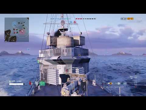 World of Warships: Legends - Versus AI - Destroyer Clemson Tier lll - PS4 Online Gameplay