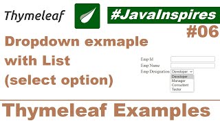 Dropdown Example With List (Select Option) - Thymeleaf Examples | Java Inspires