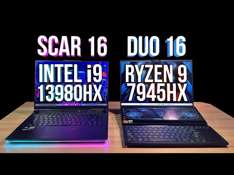 Ryzen 9 7945HX vs i9-13980HX Detailed Benchmark Analysis! Asus Scar 16 vs Zephyrus Duo 16!