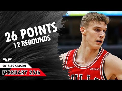 Lauri Markkanen - 2019.02.25 - Bulls vs Bucks - 26 Points, 12 Rebs