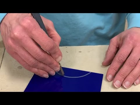 Glass cutting basics of cutting a curve with Roy and Val - Part 2 #FacebookLive