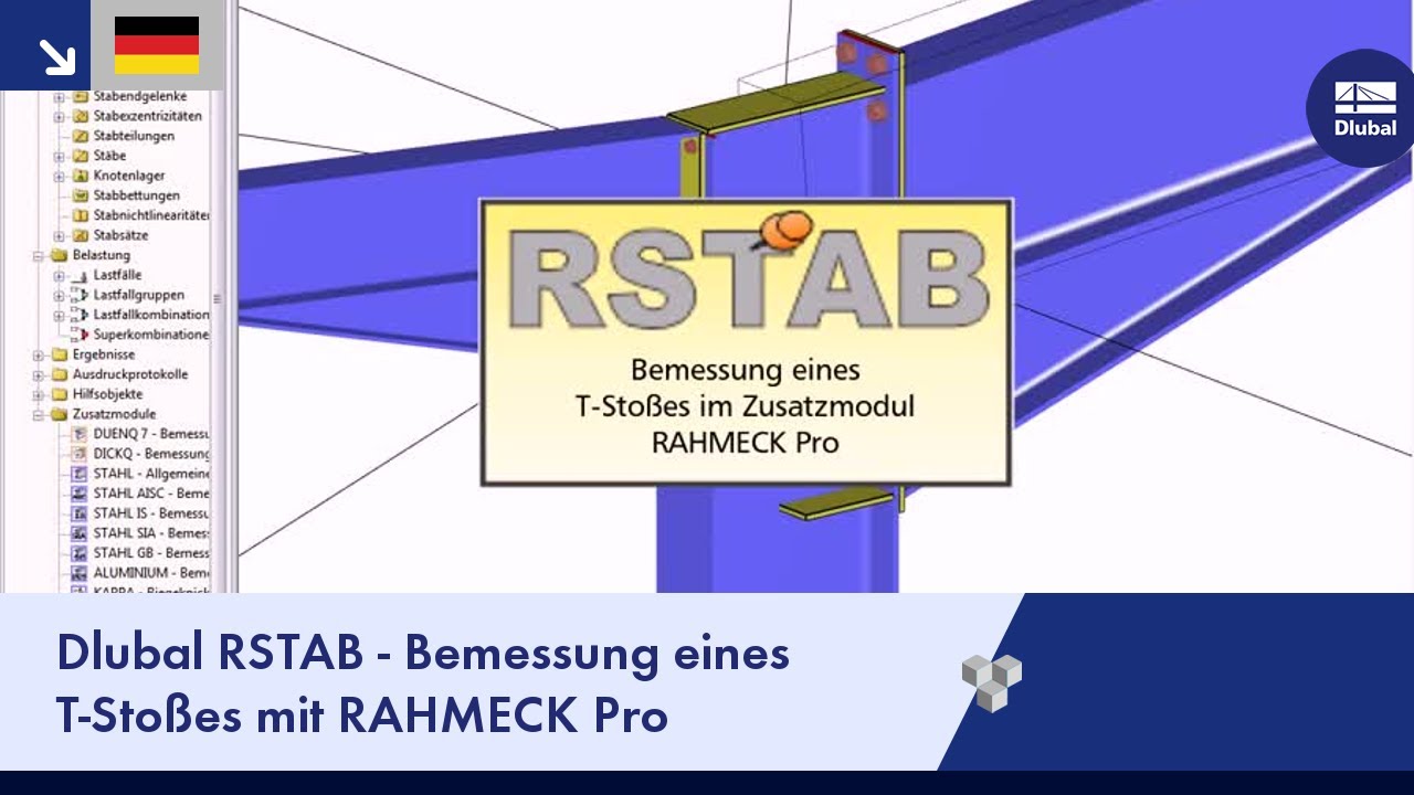 Dlubal RSTAB - Bemessung eines T-Stoßes mit RAHMECK Pro