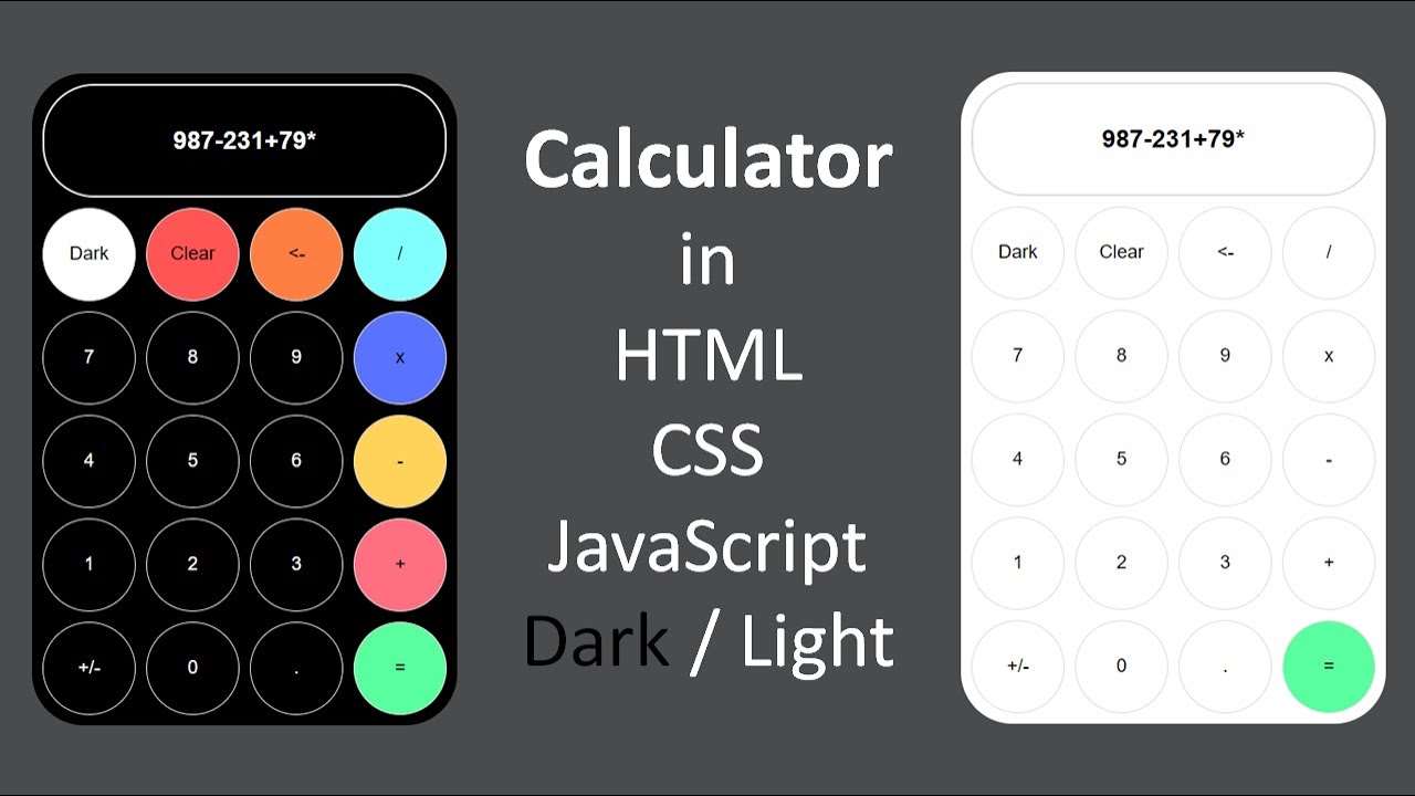 Calculator in JavaScript | Build a simple calculator using HTML, CSS and JavaScript