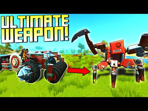 The Best Weapon to Defeat the Boss Bots?  - Scrap Mechanic Survival Mode [SMS 50]