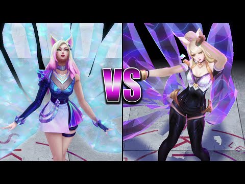 KDA ALL OUT Ahri vs KDA Ahri Skin Comparison Spotlight