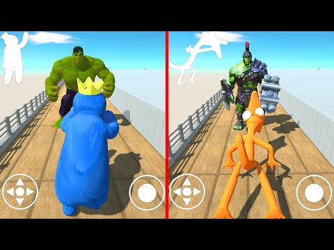 What If I Become Blue And Orange ? All Rainbow Friend Roblox - Animal Revolt Battle Simulator