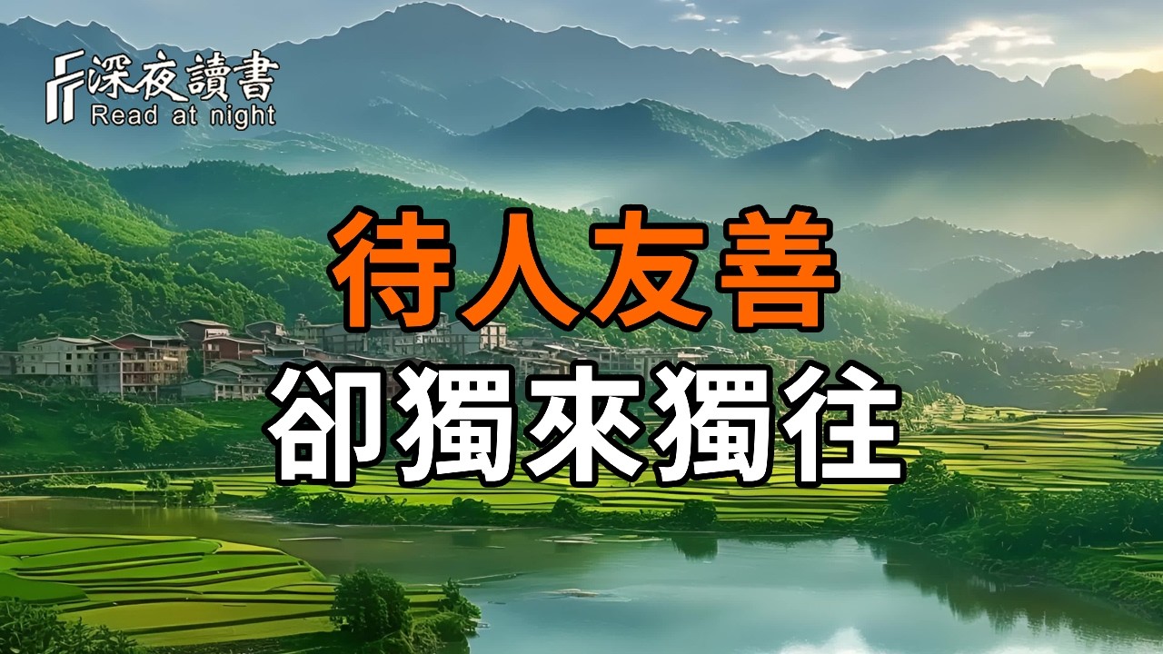 有一種人：待人友善，卻總是獨來獨往！【深夜讀書】#人生感悟 #正能量 #情感 #晚年幸福 #深夜讀書  #内?