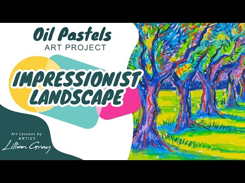How to use Oil Pastels with an Impressionist Landscape Demo
