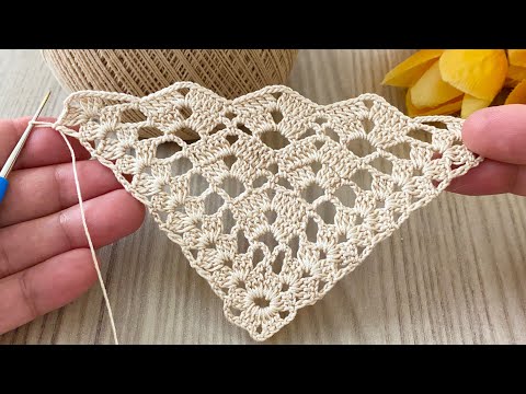 Wow❗️Super Easy Crochet Triangle Shawl Pattern Tutorial (For Beginners)