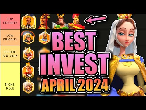 Legendary Investment Tier List [F2P & Low Spend -- Open Field] Rise of Kingdoms April 2024