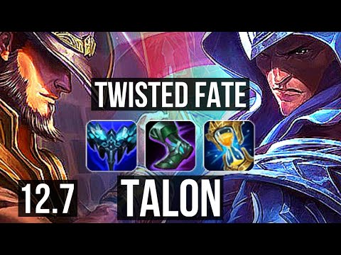 TWISTED FATE vs TALON (MID) | 15/2/9, 1.4M mastery, Godlike | NA Master | 12.7