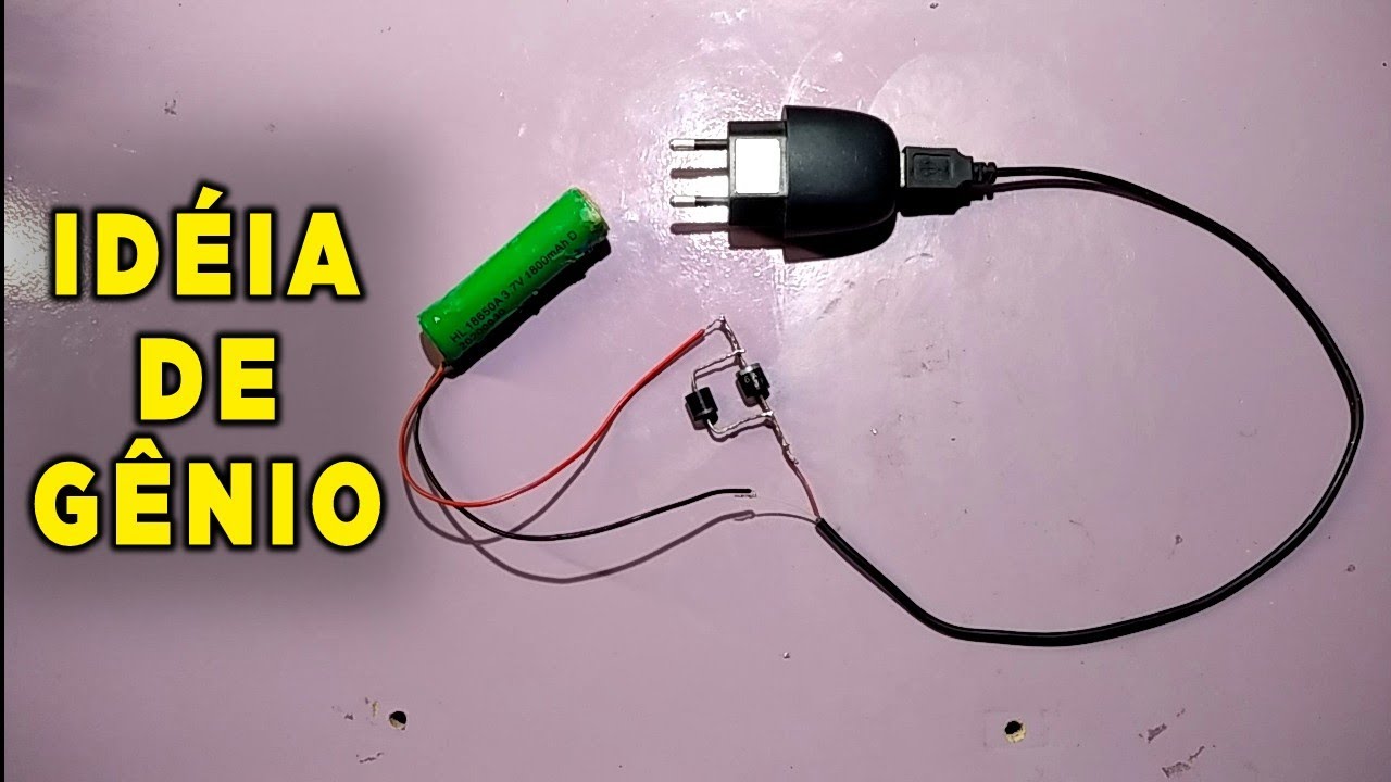 COMO CARREGAR BATERIA DE LÍTIO COM CARREGADOR DE CELULAR passo a passo