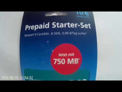 o2 Prepaid Simkarte mit 10 € Startguthaben