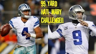 WHO CAN THROW A 99YD HAIL MARY TO DEZ BRYANT FIRST?!? DAK PRESCOTT VS TONY ROMO!!
