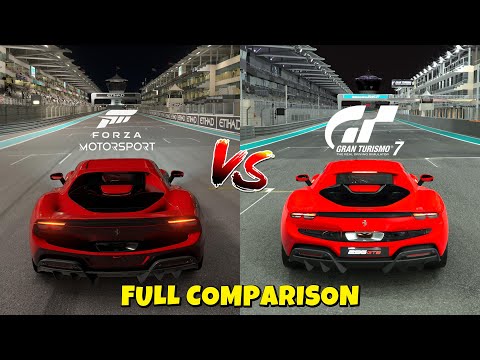 Gran Turismo 7 Spec III vs Forza Motorsport 8 | Ferrari 296 GTB at Yas Marina | COMPARISON
