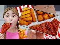Mukbang Spicy Fried Chicken Noodles TTeokbokki by HIU 하이유