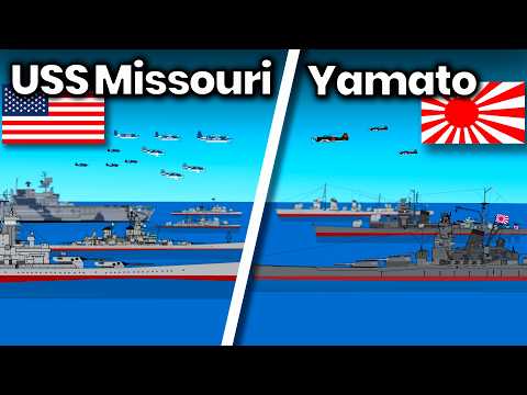 USS Missouri VS Yamato | Battleship Animation