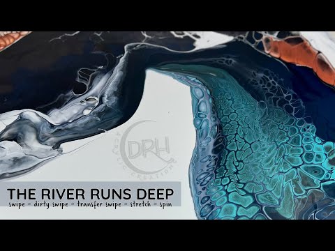 #108. THE RIVER RUNS DEEP | Acrylic Pouring for Beginners