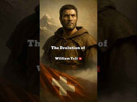 The Evolution of William Tell 🇨🇭 in 60 Seconds! #WilliamTell #SwissHero #Switzerland  #shorts