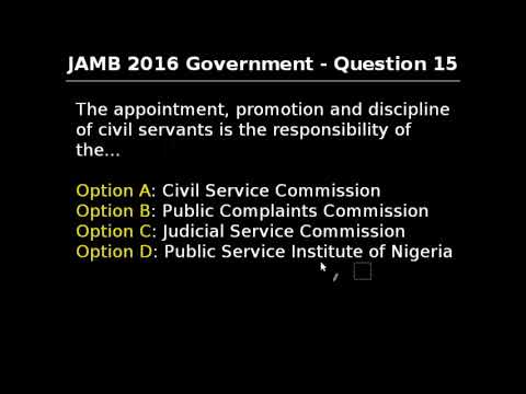 JAMB/UTME Government 2016 Past Questions and Answers: Q11 20