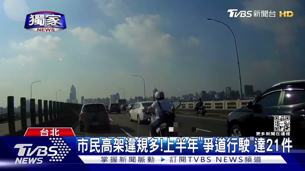 在幹嘛!高架上重機「鬼切迴轉」 駕駛嚇壞
