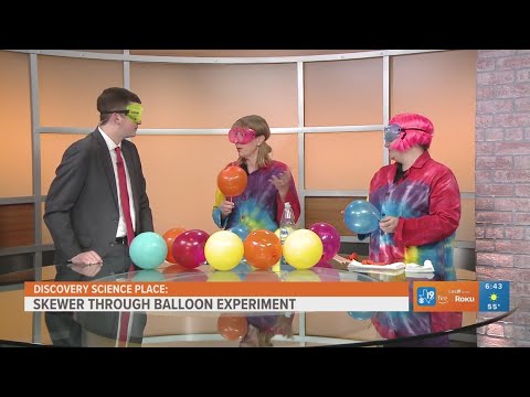 Discovery Science Place teaches CBS19 the skewer through balloon experiment