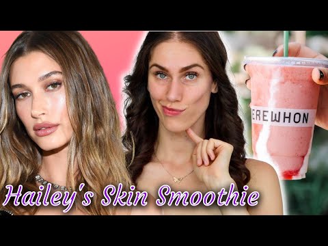 ... i tried recreating Hailey Bieber’s 17$ Skincare Smoothie and it was a DISASTER