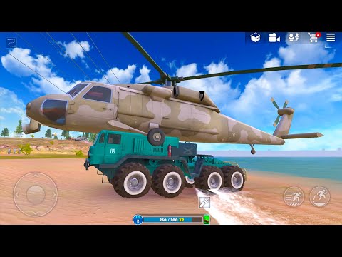 8x8 Army Monster Truck and Huge Cargo Helicopter Open World Simulator - Android Gameplay.