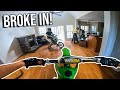 PITBIKES RACE INSIDE ABANDONED HOUSE FIRE ALARMS WENT OFF