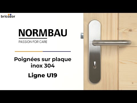 Poignées de porte sur plaques - inox 304 - Ligne 19 type U NORMBAU