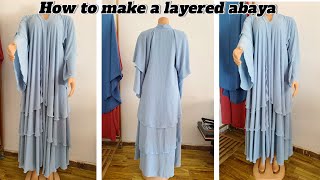 How to cut and sew 3 layered flared abaya