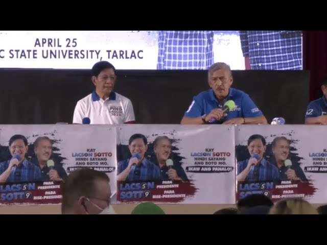 PANOORIN: Lacson, Sotto walang aliwan, puro plataporma sa Tarlac at Pangasinan