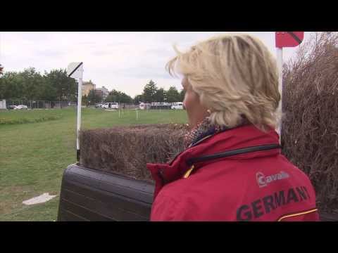 HSBC FEI European Eventing Championships 2013 - Malmö - Ingrid Klimke walks Fence 30