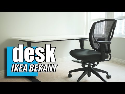 Part of a video titled IKEA BEKANT Desk (Non-motorized) Height Adjustable Sitting ... - YouTube