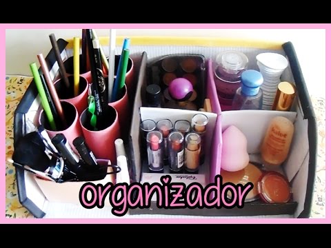 DIY: organizador para maquillaje o utiles escolares con caja de zapatos