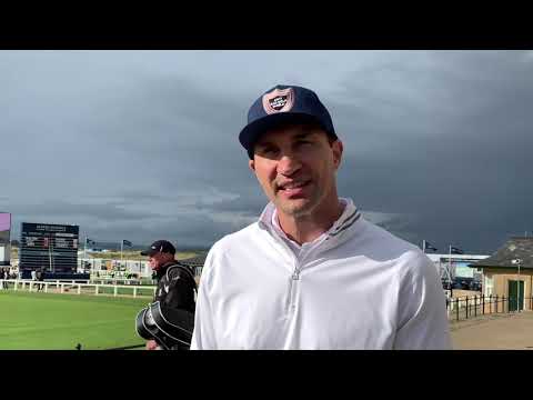 Celebrities at the Dunhill Golf today at St Andrews Old Course 26 09 19