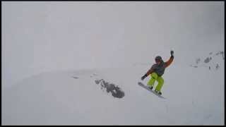 preview picture of video 'Grab snowboard trick, at  Ovronnaz snowboard park'