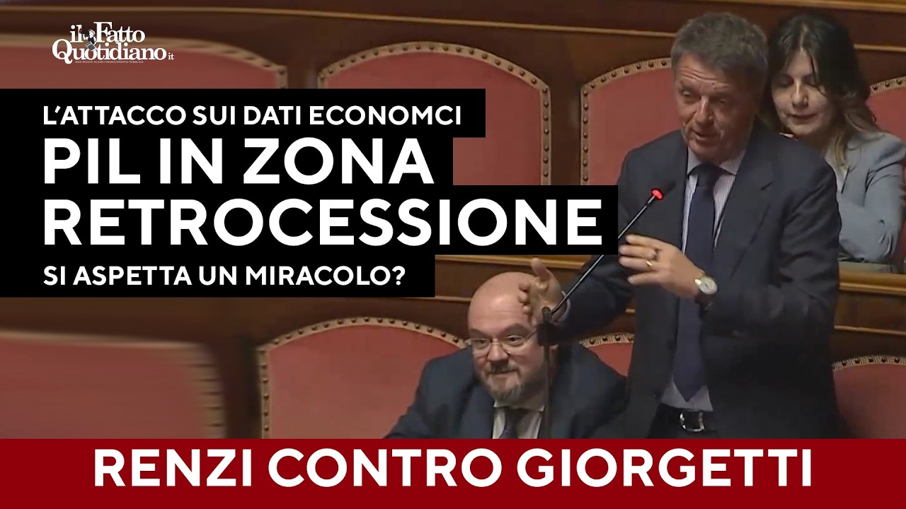 Renzi gela Giorgetti: “Dati disastrosi, sperate nel miracolo?”. La replica: "Credo nei miracoli"