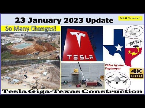 Entrance Upgrades & West Parking Lot Active! 23 January 2023 Giga Texas Construction Update(07:55AM)