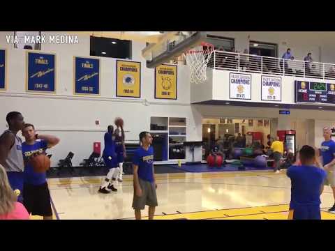 Stephen Curry, Kevin Durant & Omri Casspi Shooting around    Golden State Warriors