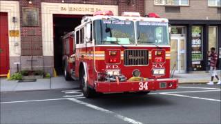 DUMB ASS STUPID MOTORIST ALMOST HITS FIREFIGHTER AS FDNY ENGINE 34 RETURNS TO QUARTERS IN NYC.