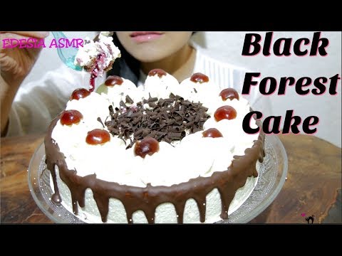 ASMR 咀嚼音🎂Black Forest Cake ブラックフォレストケーキ 黑森林蛋糕 블랙포레스트케이크 Gâteau Forêt Noire *EATING SOUND*