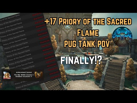 Priory of the Sacred Flame +17 | Protection Warrior Tank PUG POV | TWW SEASON 3 M+