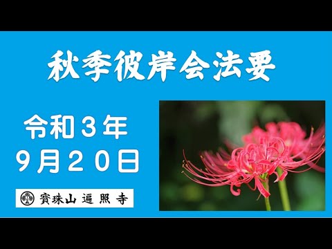 仏教学科 日蓮宗遍照寺【秋季彼岸会法要】全編39min 令和3年9月20日
