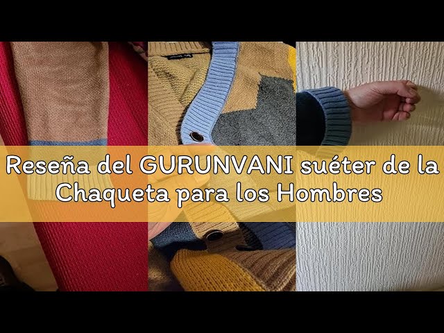 Vídeo relacionado con GURUNVANI - Suéter de patchwork para hombre, color block jersey de punto de gran tamaño, Naranja, XXL
